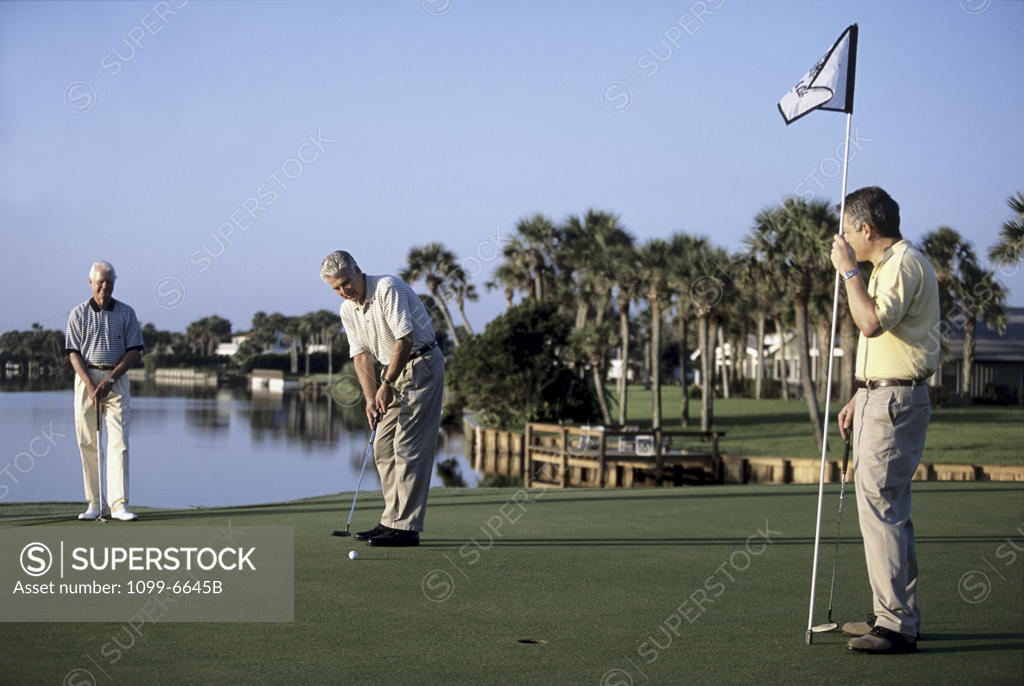 Stock Photo: 1099-6645B Three men playing golf
