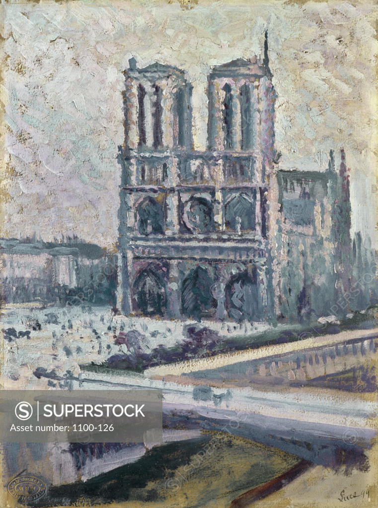 Stock Photo: 1100-126 Notre Dame de Paris 1899 Maximilien Luce (1858-1941 French) Oil on board Christie's Images,  New York, USA