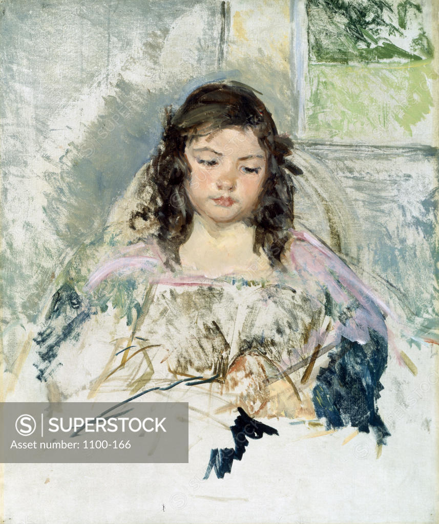 Stock Photo: 1100-166 Sketch For Francois In A Round-Backed Chair, Reading Cassatt, Mary(1845-1926 American) Oil On Canvas Christie's Images, New York, USA 