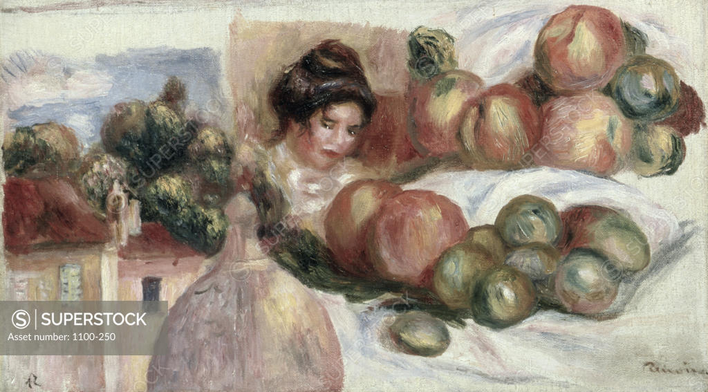 Stock Photo: 1100-250 Nature Morte aux Fruits  Pierre Auguste Renoir (1841-1919 French) Oil on canvas Christie's Images,  New York, USA