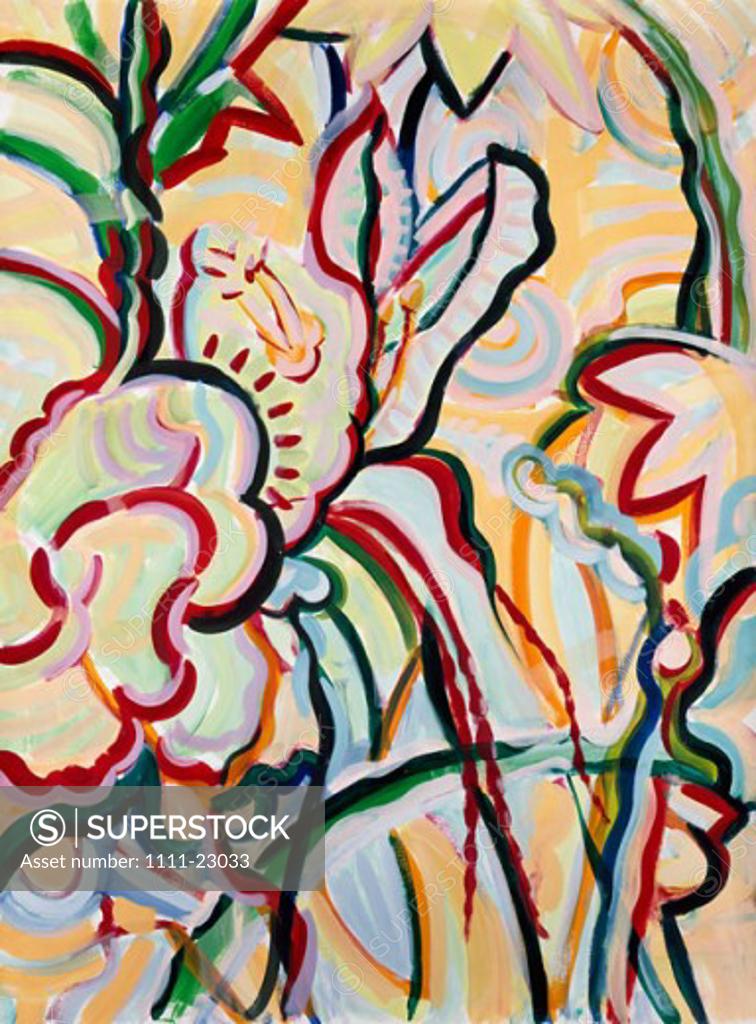 Stock Photo: 1111-23033 Abstract Plant Series I 1984 Freshman Brown (20th C. American) Acrylic on Paper