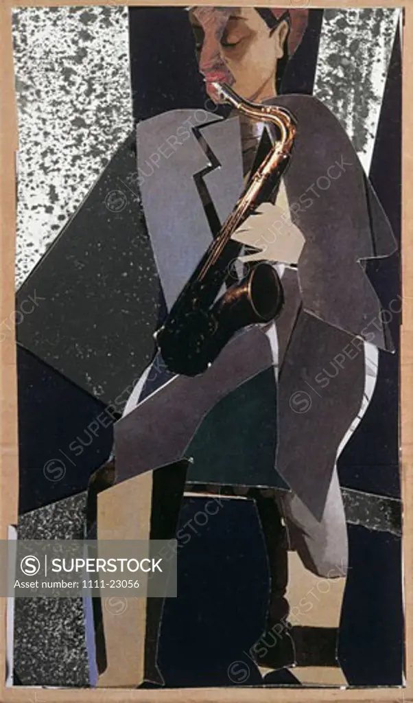 Jazz Player I 1991 Freshman Brown (20th C. American) Collage 