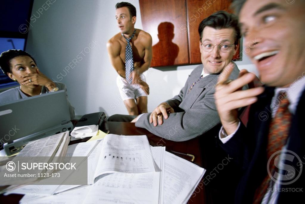 Stock Photo: 1128-173 Business executives in a meeting