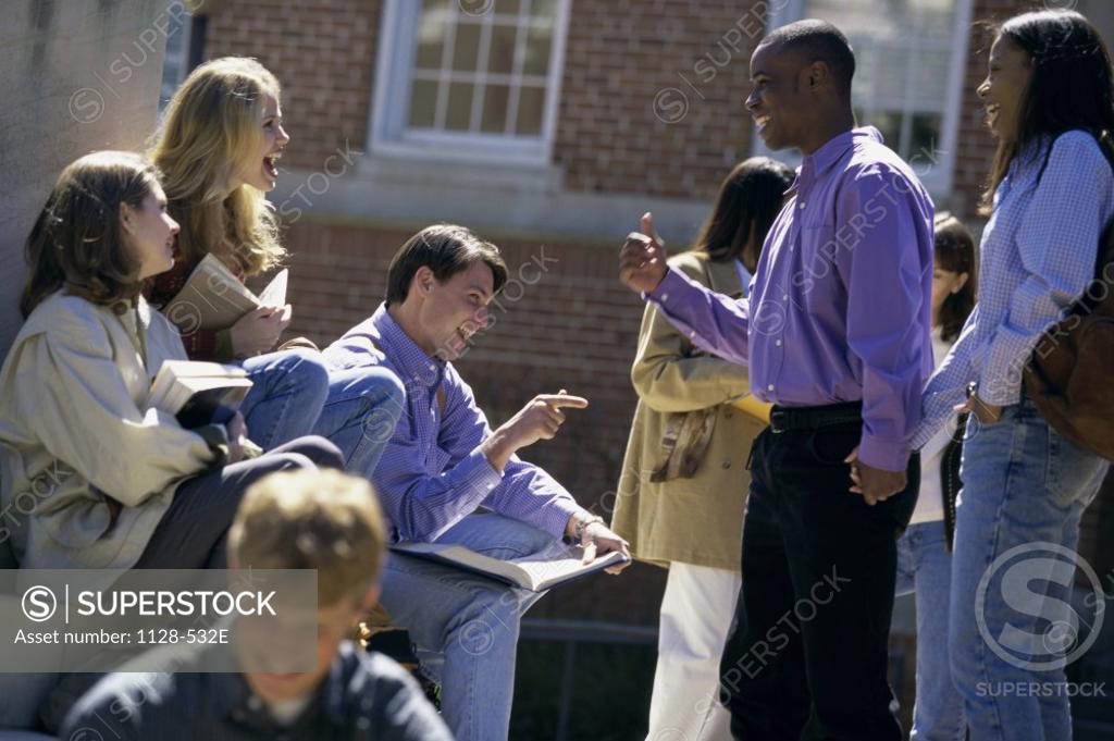 Stock Photo: 1128-532E Group of young people on a college campus