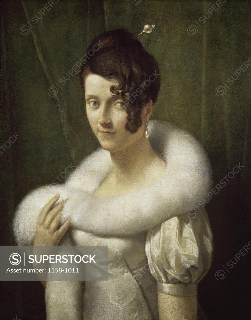 Stock Photo: 1158-1011 Portrait of a Young Lady  (Portrait de Jeune Femme)  19th C.  Francois Pascal Simon Girard (1770-1837/French)  Musee des Beaux Arts, Nancy, France 