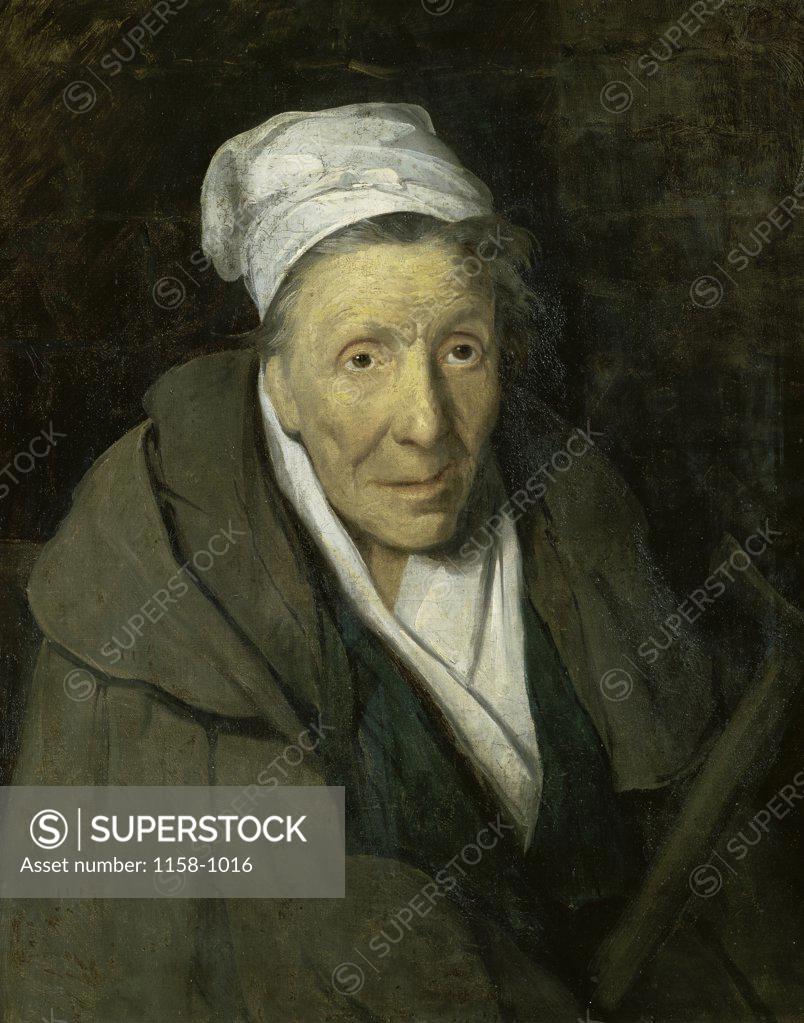 Stock Photo: 1158-1016 The Madwoman (La Folle) c. 1821 Jean Louis Andre Theodore Gericault (1791-1824 French) Musee des Beaux-Arts, Lyons, France