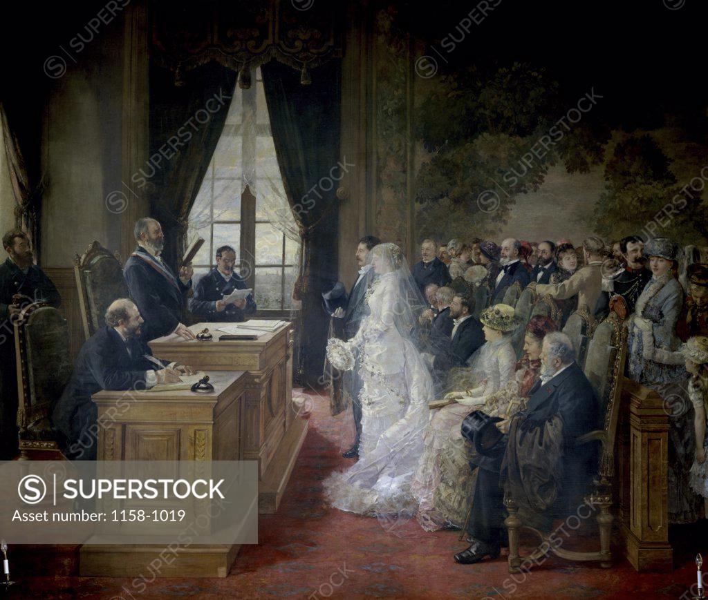 Stock Photo: 1158-1019 Wedding of Mathurin Moreau  (Mariage de Mathurin Moreau) 1881  Henri Gervex (1852-1929/French)    