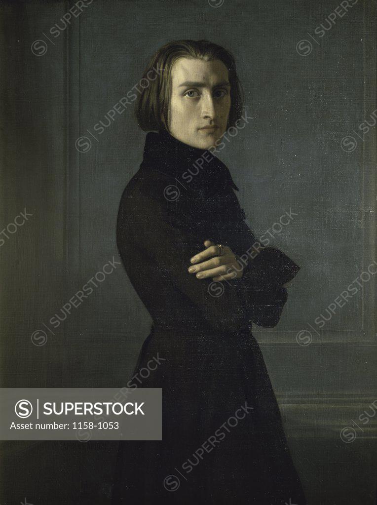 Stock Photo: 1158-1053 Portrait of Franz Liszt  Karl Ernst Rodolphe Lehmann (1819-1892/German) Musee Carnavalet, Paris  