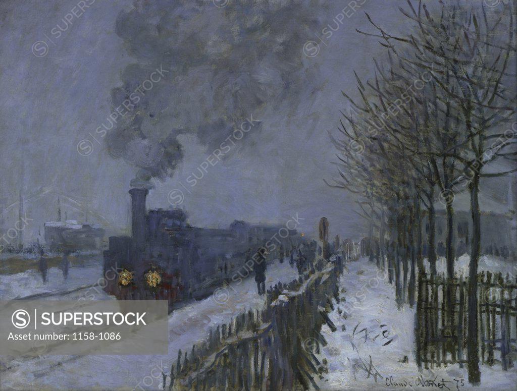 Stock Photo: 1158-1086 Le Train dans la Neige The Train in the Snow Claude Monet (1840-1926 French 59 X 79 cm) Musee Marmottan, Paris, France