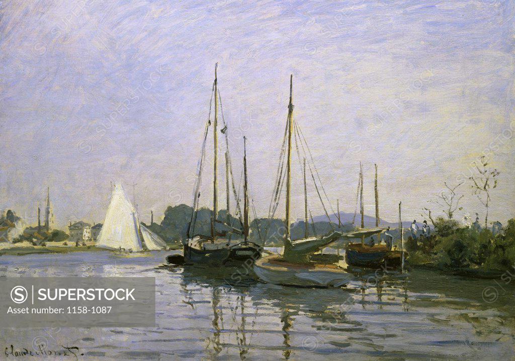 Stock Photo: 1158-1087 Boats: Regatta at Argenteuil  c. 1872-1873  Claude Monet (1840-1926/French)  Musee d'Orsay, Paris 