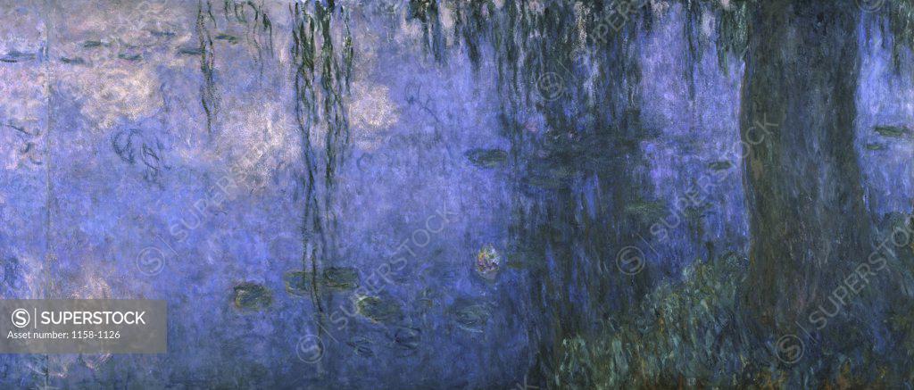 Stock Photo: 1158-1126 Water Lilies (Nympheas) Claude Monet (1840-1926/French) Musee de l Orangerie, Paris 