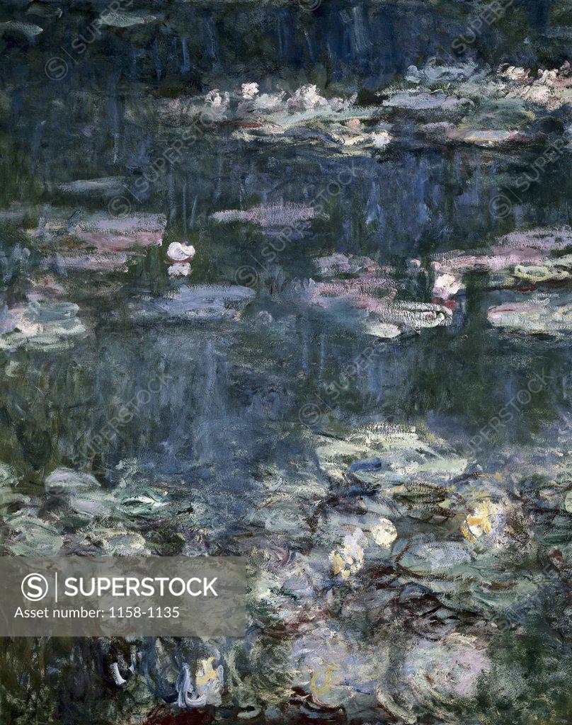 Stock Photo: 1158-1135 Nympheas-Detail Water Lilies-Detail Claude Monet (1840-1926/French)