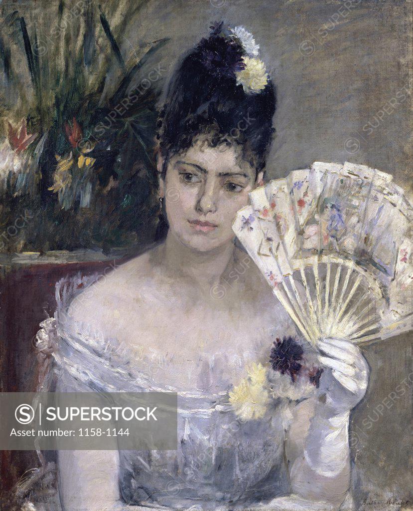 Stock Photo: 1158-1144 Young Lady at a Ball  (Jeune Fille au Bal)  1875  Berthe Morisot (1841-1895/French)  Musee Marmottan, Paris 