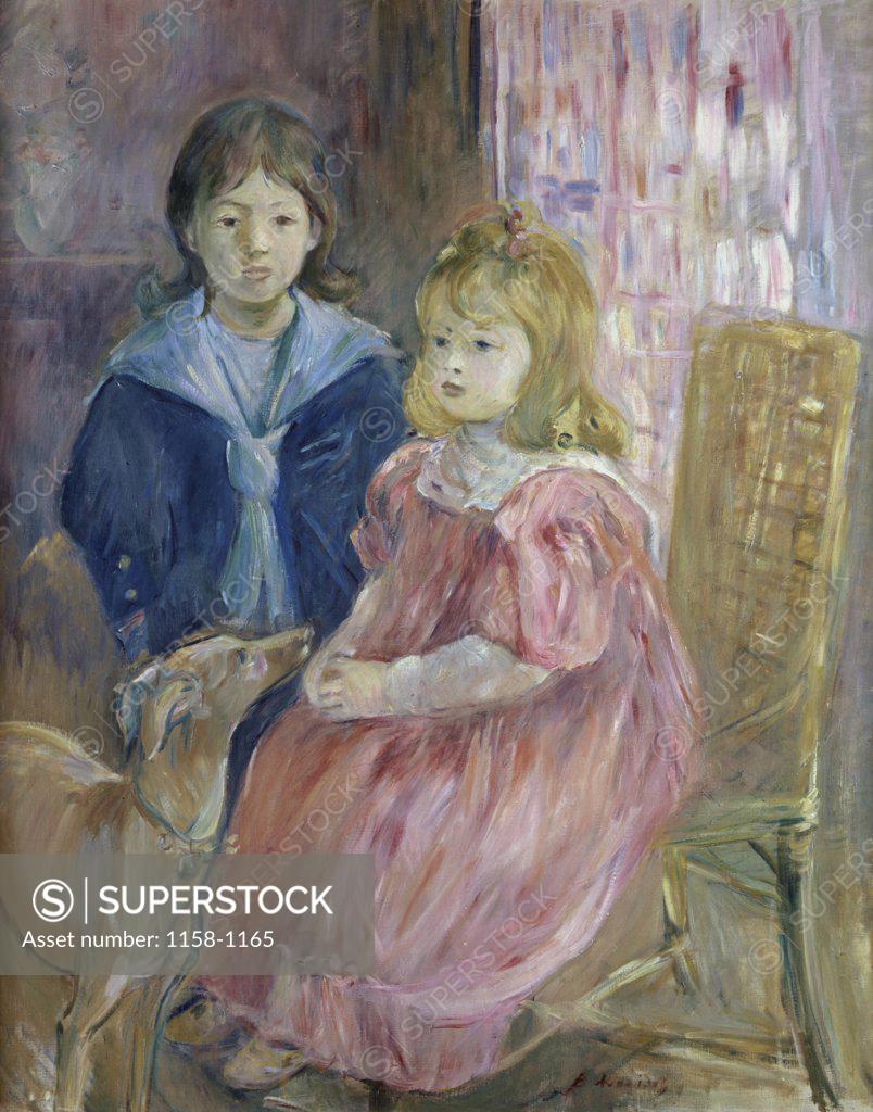 Stock Photo: 1158-1165 The Gabriel Children  (Les Enfants de Gabriel)  19th C.  Berthe Morisot (1841-1895/French)  Musee d'Orsay, Paris 