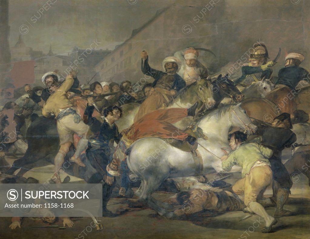 Stock Photo: 1158-1168 Second of May, 1808  c. 1814  Francisco Goya y Lucientes (1746-1828/Spanish)  Museo del Prado, Madrid 