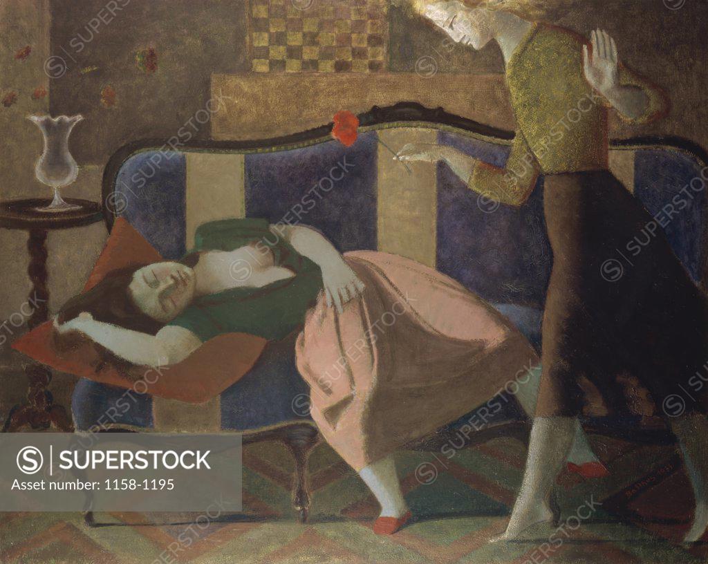 Stock Photo: 1158-1195 The Dream I by Balthus, circa 1955, Born 1908, France, Paris, Private Collection