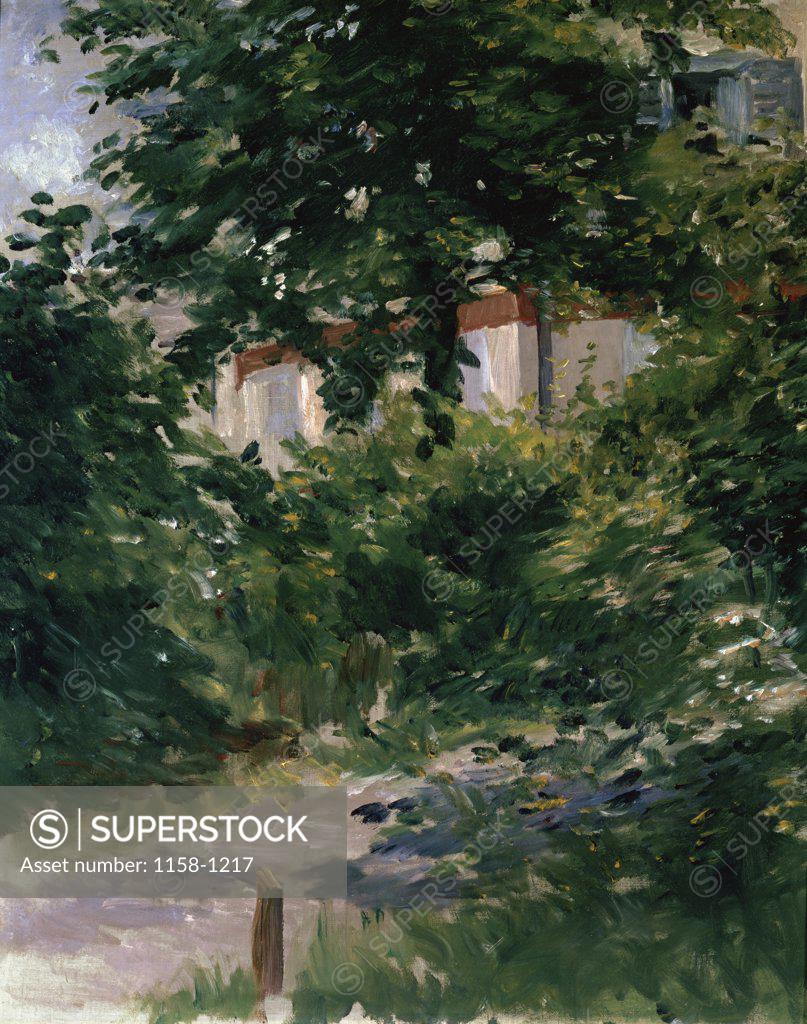 Stock Photo: 1158-1217 Path in the Rueil Garden (Une Alle dans le Jardin de Rueil) 19th C. Edouard Manet (1832-1883/French) Musee des Beaux-Arts, Dijon 