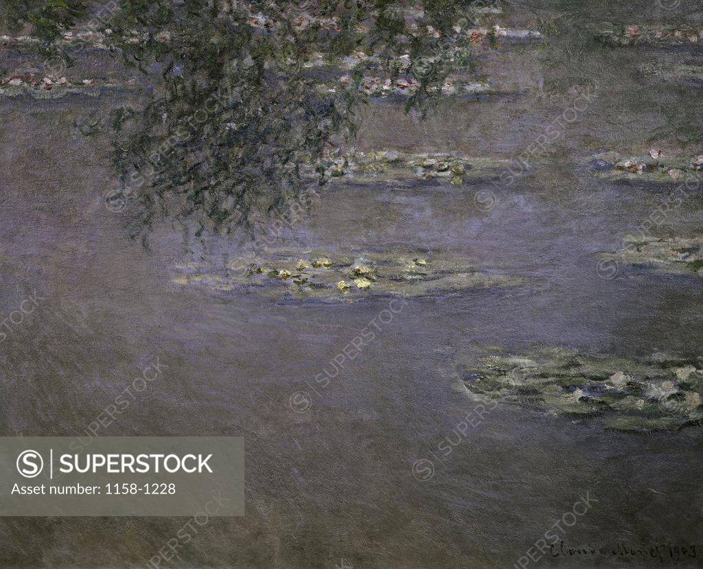 Stock Photo: 1158-1228 Nympheas Water Lilies Claude Monet 1840-1926  French 