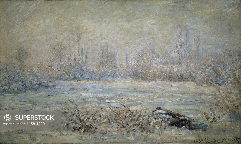 Stock Photo: 1158-1230 Hoarfrost, Near Vetheuil (Le Givre pres de Vetheuil) 1880 Claude Monet (1840-1926/French) Musee d Orsay, Paris 
