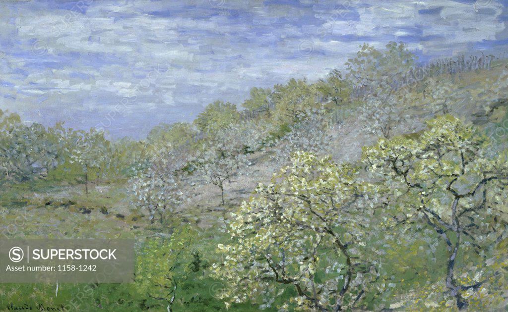 Stock Photo: 1158-1242 Trees in Bloom (Arbres en Fleurs) Claude Monet (1840-1926/French) Collection Grimaldi, Monaco 