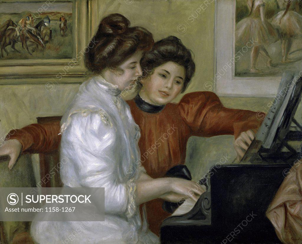Stock Photo: 1158-1267 Yvonne and Christine Leroll at the Piano  (Yvonne et Christine Leroll au piano)  1897 Pierre-Auguste Renoir (1841-1919/French)  Oil on canvas Musee del' Orangerie, Paris  