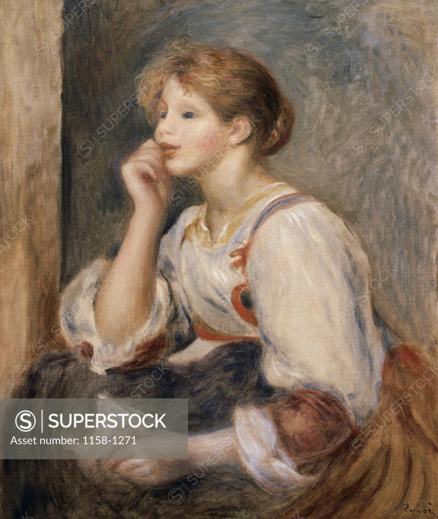 Stock Photo: 1158-1271 Woman with a Letter  (Femme a la lettre)  1895  Pierre-Auguste Renoir (1841-1919/French)  Musee del' Orangerie, Paris  