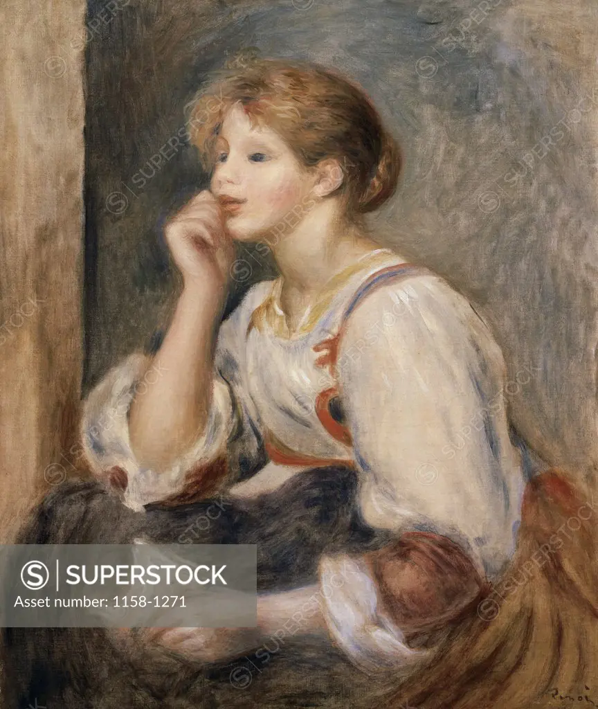 Woman with a Letter  (Femme a la lettre)  1895  Pierre-Auguste Renoir (1841-1919/French)  Musee del' Orangerie, Paris  