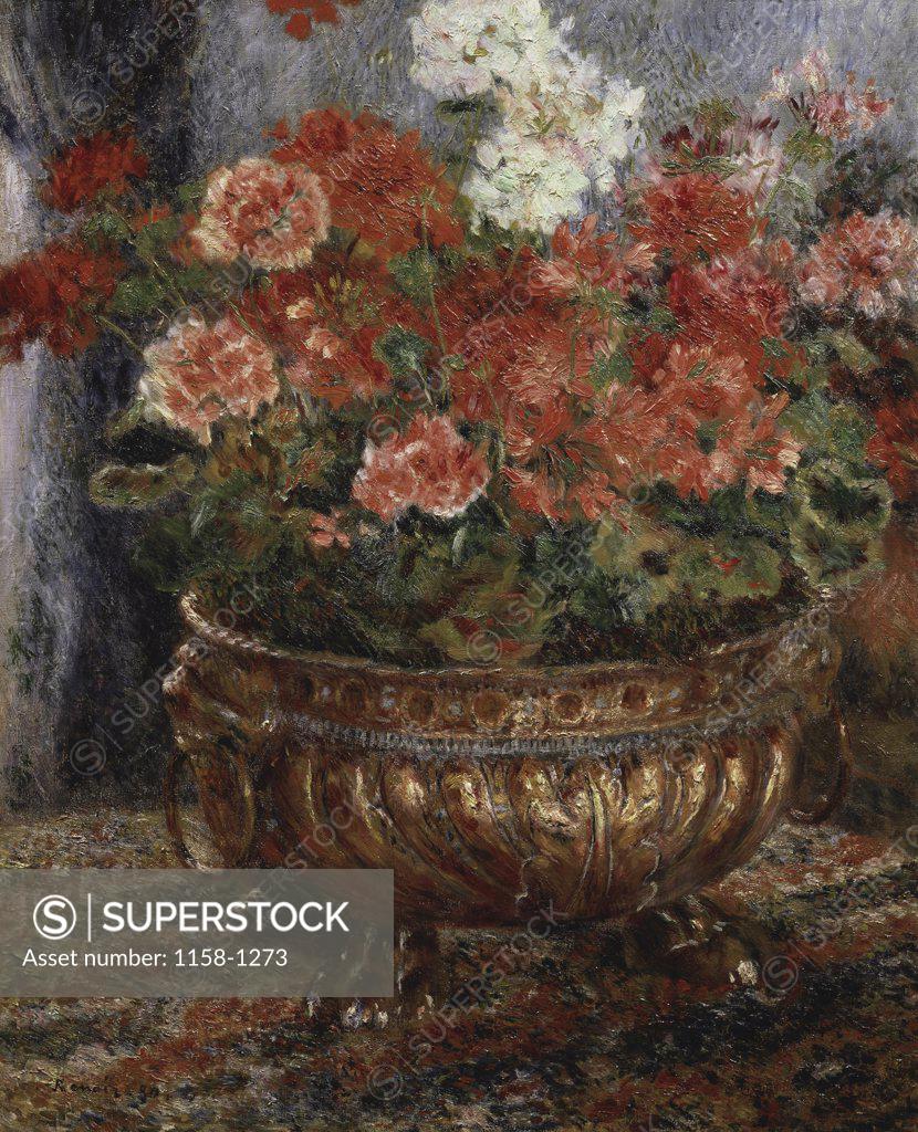 Stock Photo: 1158-1273 Bouquet of Flowers  (Bouquet de Fleurs)  1880  Pierre-Auguste Renoir (1841-1919/French)  Private Collection, Neuilly  
