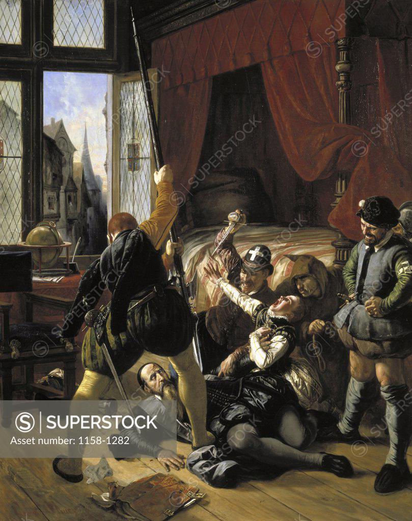 Stock Photo: 1158-1282 St. Bartholomew's Day Massacre Joseph Nicolas Robert-Fleury (1797-1890/French)  Musee du Louvre, Paris 