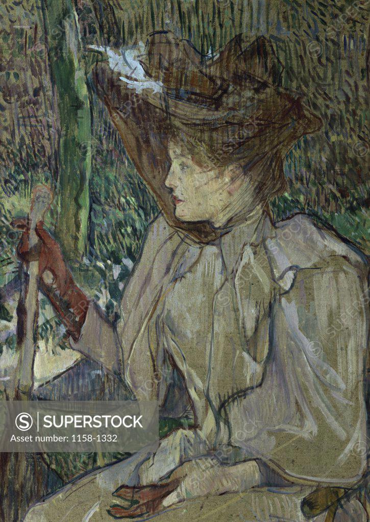 Stock Photo: 1158-1332 Woman With Gloves  1891  Henri de Toulouse-Lautrec (1864-1901/French)  Musee d'Orsay, Paris  