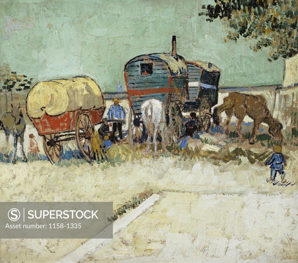 Stock Photo: 1158-1335 The Caravans  1888  Vincent van Gogh (1853-1890/Dutch)  Musee d'Orsay, Paris 