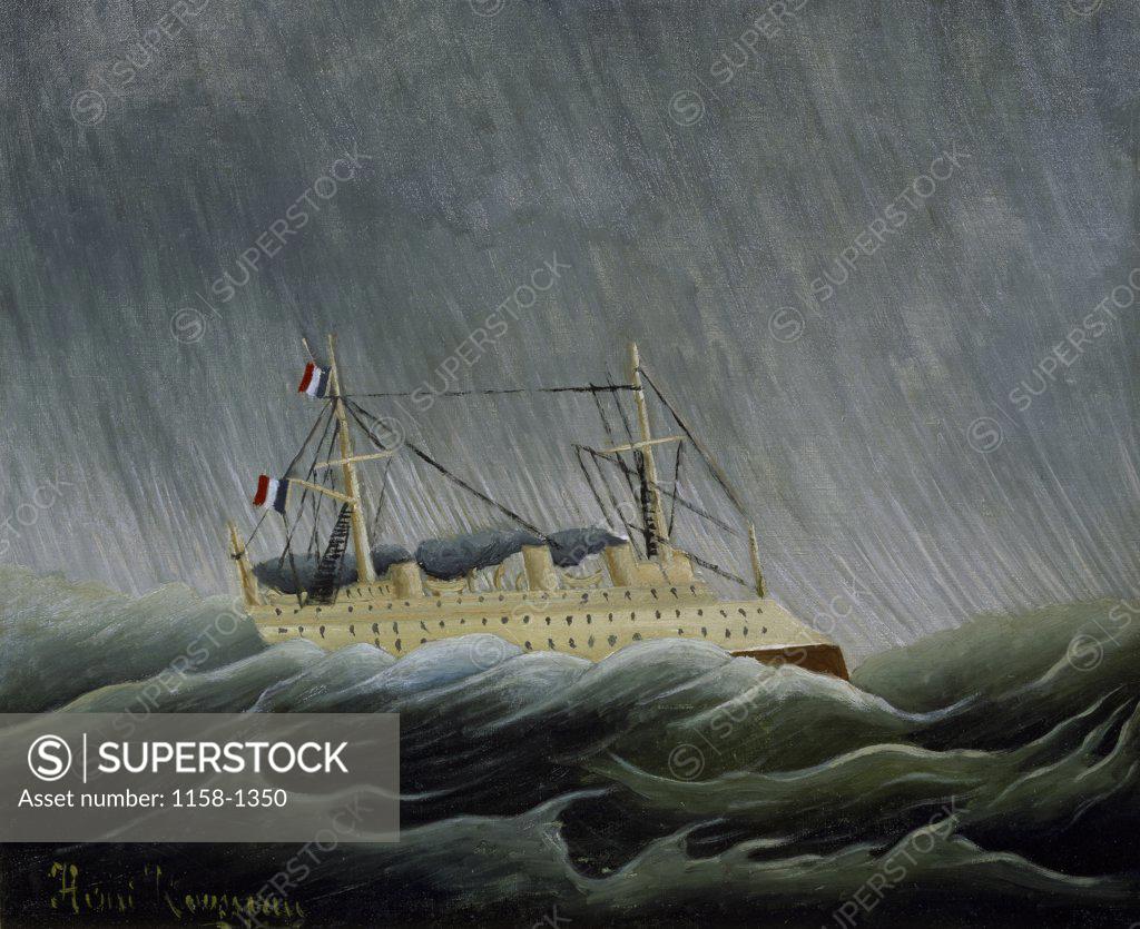 Stock Photo: 1158-1350 The Ship in the Storm  (Le Navire dans la Tempte)  Henri Rousseau (1844-1910/French)  Musee de l'Orangerie, Paris  