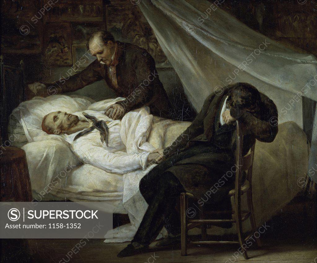 Stock Photo: 1158-1352 The Death of Gericault  Ary Scheffer (1795-1858/Dutch) Muse du Louvre, Paris 