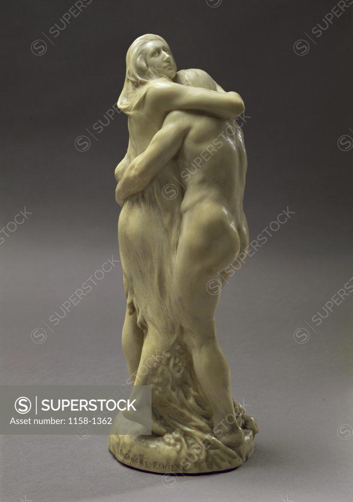 Stock Photo: 1158-1362 Adam and Eve Theodore Riviere (1857-1912 French) Sculpture Musee du Petit Palais, Paris, France 