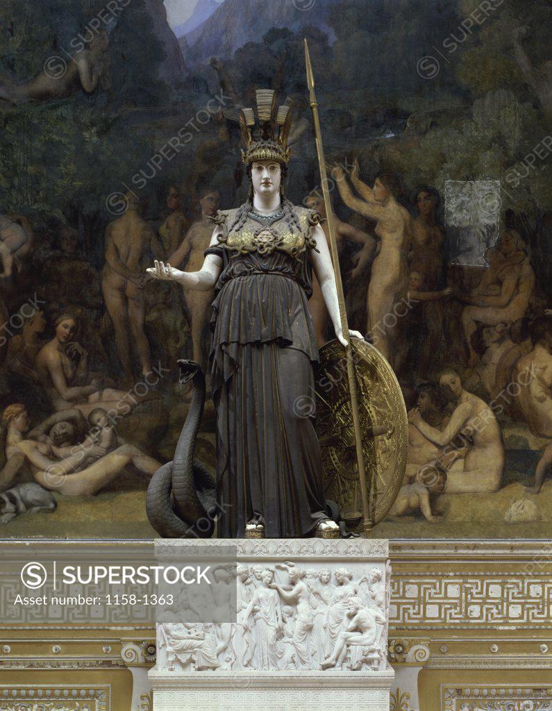 Stock Photo: 1158-1363 Minerva  (Minerve)  1855  Pierre Charles Simart (1806-1857/French)  Chateau duc Luynes, Dampierre 