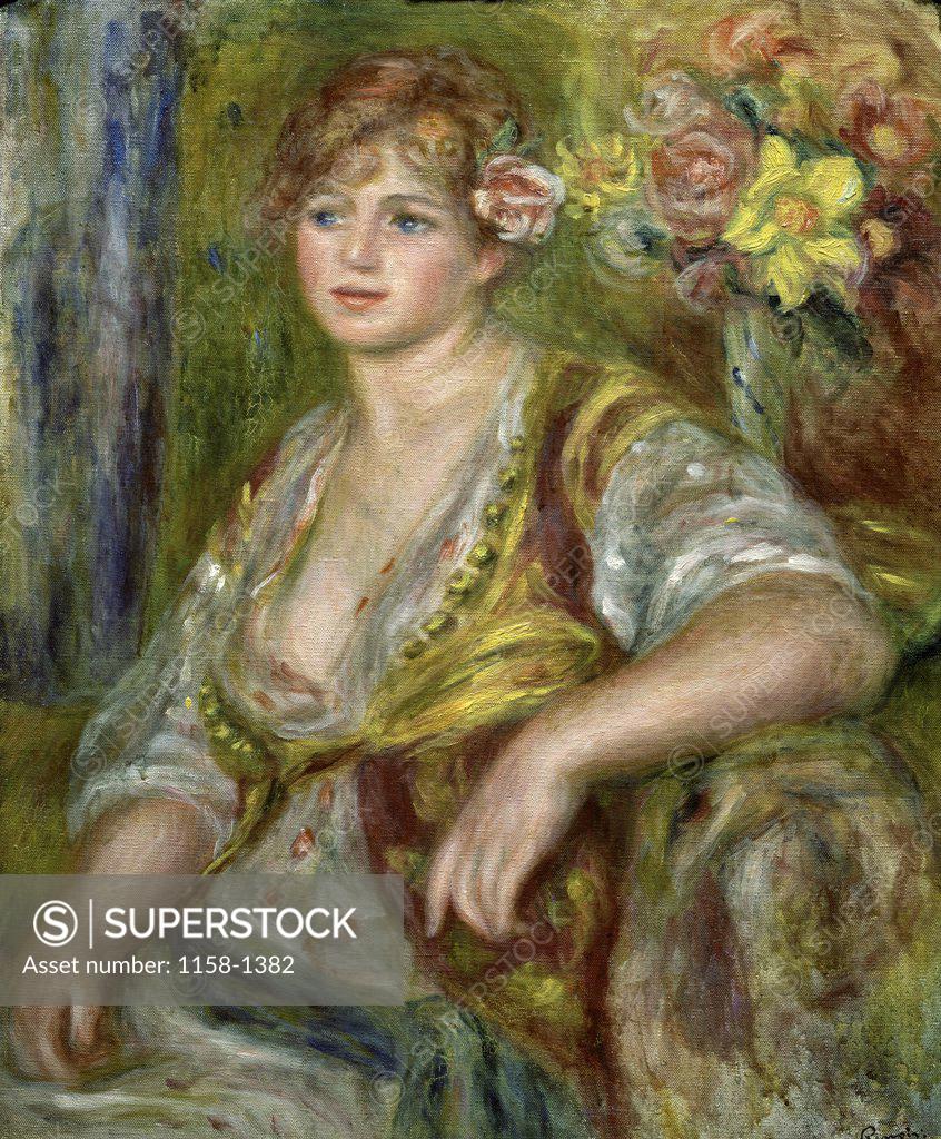 Stock Photo: 1158-1382 Blonde in Pink  (Blonde a la Rose)  Pierre-Auguste Renoir (1841-1919/French)  Musee de l'Orangerie, Paris 