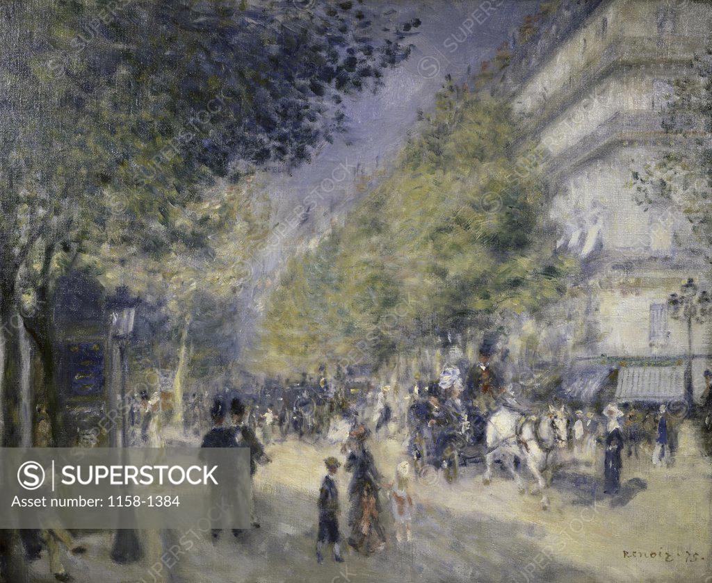 Stock Photo: 1158-1384 The Main Boulevards  1875  Pierre-Auguste Renoir (1841-1919/French)  McIlhenny Collection, Philadelphia 