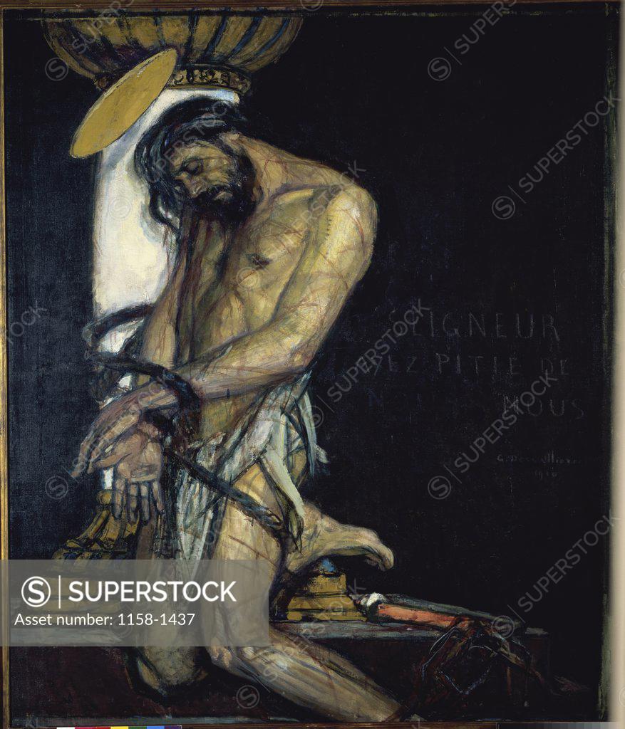 Stock Photo: 1158-1437 Christ at the Column by Georges Desvallieres, 1861-1950, France, St. Germain en Laye, Musee Prieure