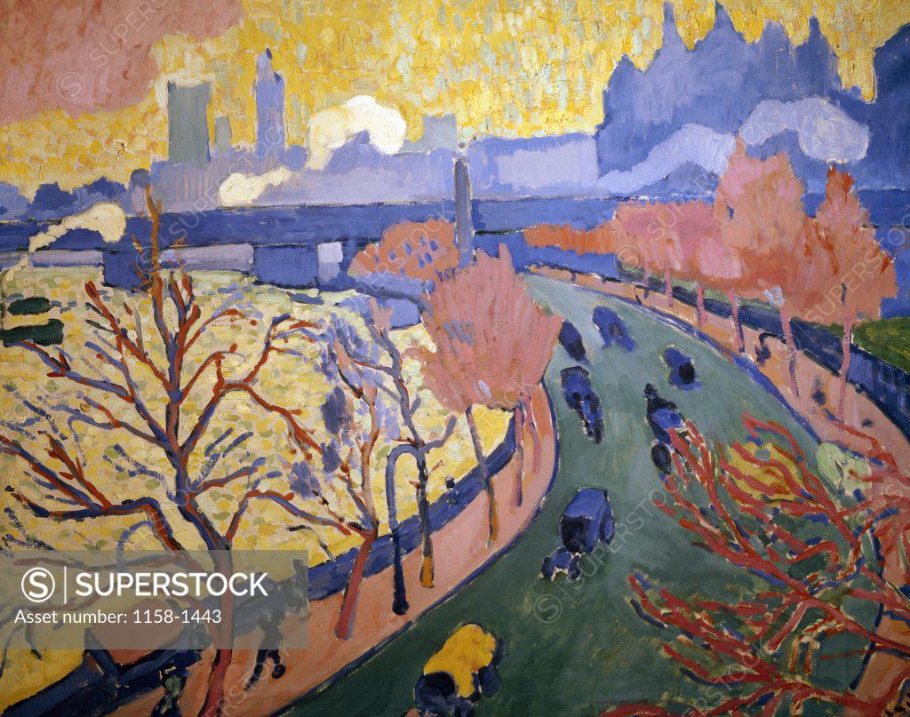 Stock Photo: 1158-1443 The Harbour of Westminster by Andre Derain, (1880-1954), France, Paris, Musee d'Orsay
