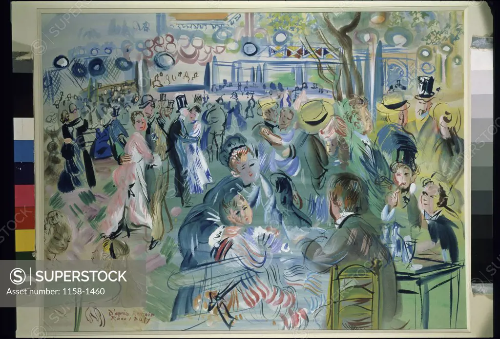 Bal Au La Moulin De La Galette D'Apres Renoir by Raoul Dufy, 1877, 1877-1953, French Private Collection