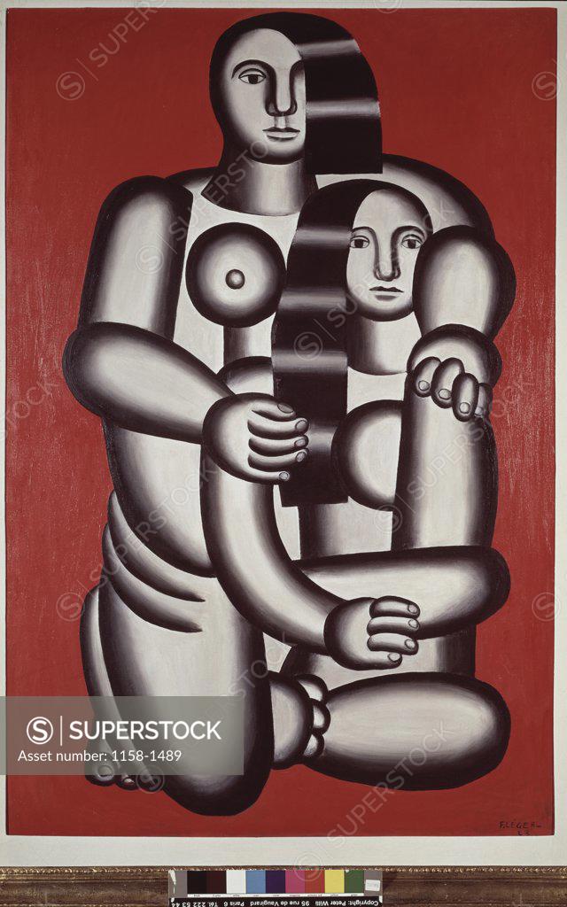 Stock Photo: 1158-1489 Nudes on a Red Background by Fernand Leger, 1923, 1881-1955, Switzerland, Musee de Bale