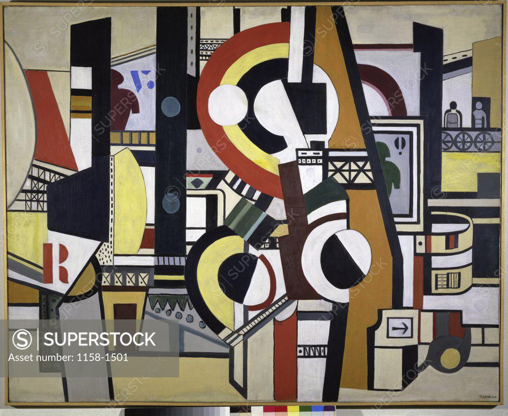 Stock Photo: 1158-1501 The Disks In The City by Fernand Leger, 1881-1955, France, Paris, Centre Georges Pompidou, Musee National d' Art Moderne