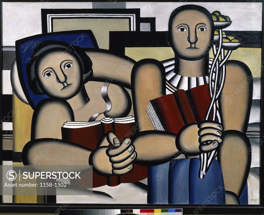 Stock Photo: 1158-1502 The Reader by Fernand Leger, 1924, 1881-1955, France, Paris, Musee National d'Art de Moderne