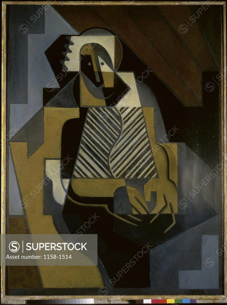 Stock Photo: 1158-1514 L'Ecossaise by Juan Gris, 1910, 1887-1927, Spain, Madrid, Spanish Private Collection