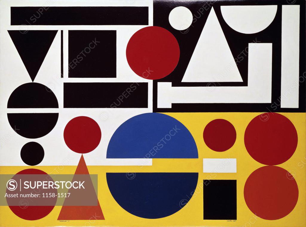 Stock Photo: 1158-1517 Vendredi I by Auguste Herbin, 1951, 1882-1960, France, Paris, Musee National d'Art de Moderne