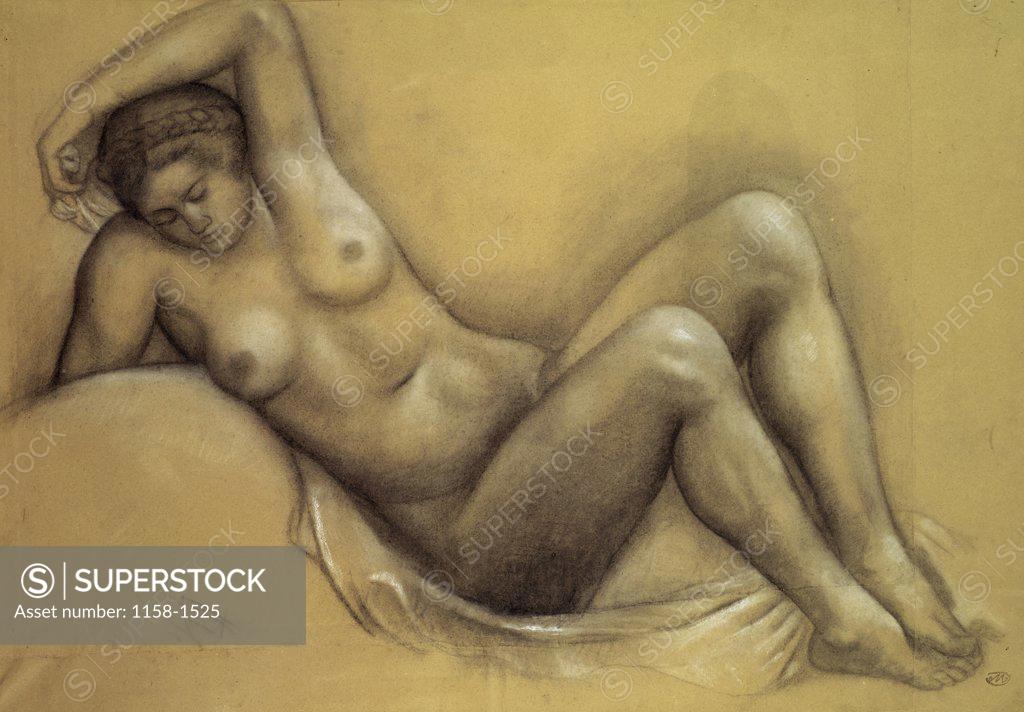 Stock Photo: 1158-1525 Nude by Aristide Maillol, 1861-1944, France, Paris, Collection of Dina Verny