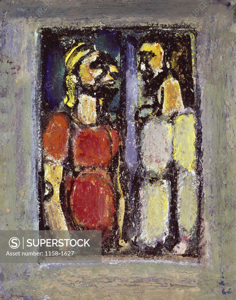 Stock Photo: 1158-1627 The Passion: The Kiss of Judas by Georges Rouault, 1871-1958, USA, Texas, Private Collection