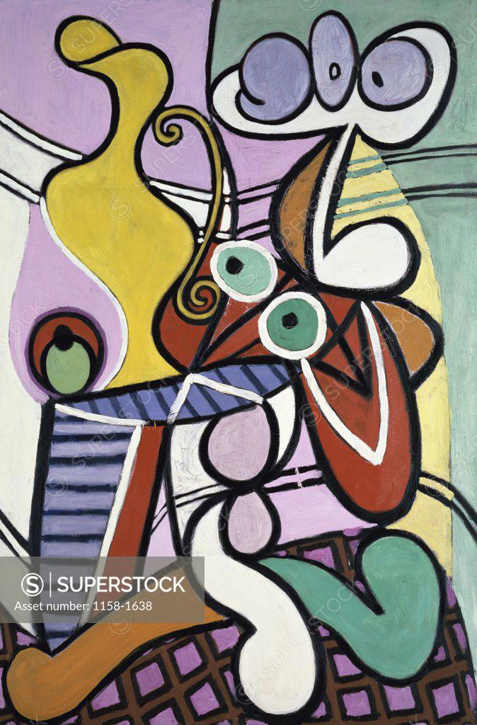 Stock Photo: 1158-1638 Great Still Life on a Pedestal Table by Pablo Picasso, 1931, 1881-1973, France, Paris, Musee Picasso