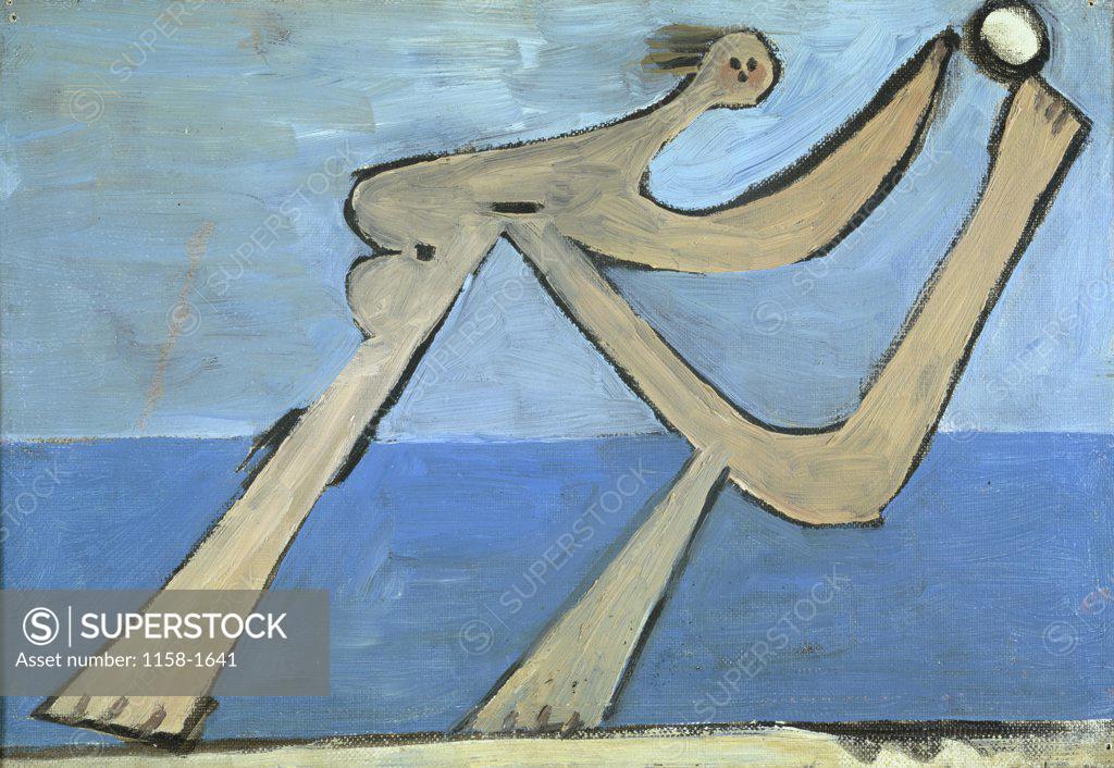Stock Photo: 1158-1641 Bather by Pablo Picasso, 1928, 1881-1973, France, Mougins, Collection Jacqueline Picasso