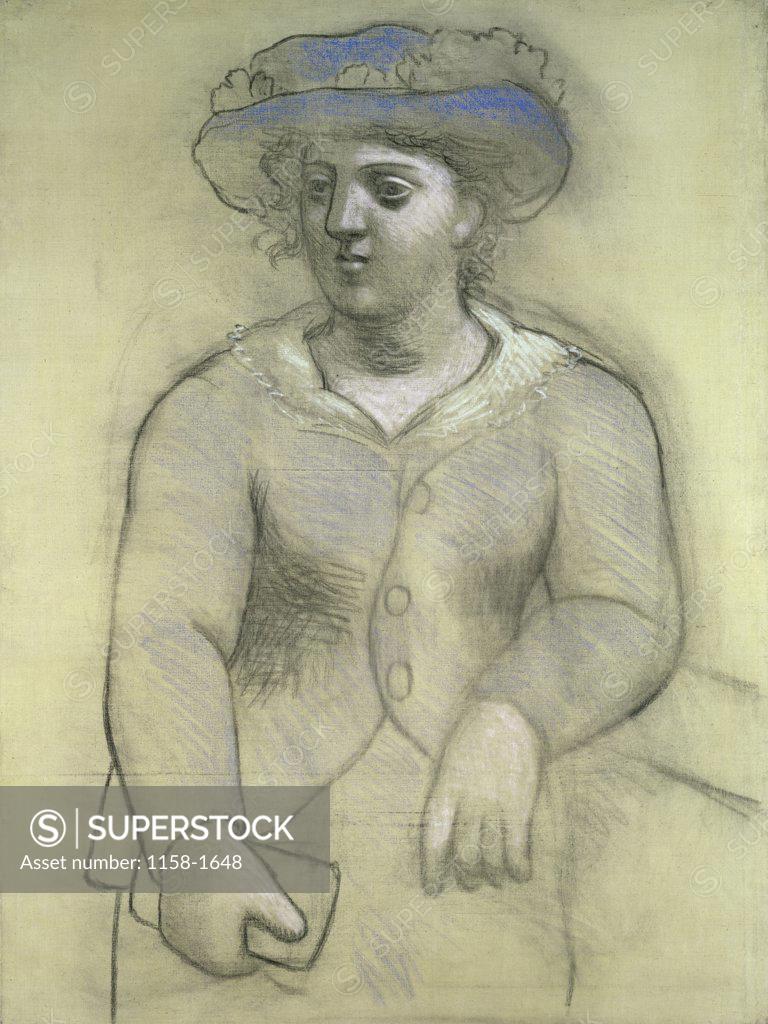 Stock Photo: 1158-1648 Woman with a Hat by Pablo Picasso, 1921, 1881-1973, France, Paris, Musee Picasso
